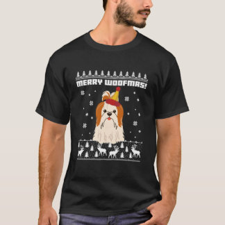 Shih Tzu Merry Woofmas Ugly Christmas Sweater Esse T-Shirt