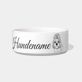 Shih Tzu Minimalist Line Art personalized bowl Napf