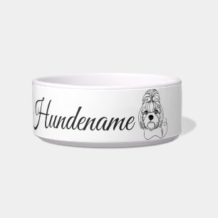 Shih Tzu Minimalist Line Art personalized bowl Napf