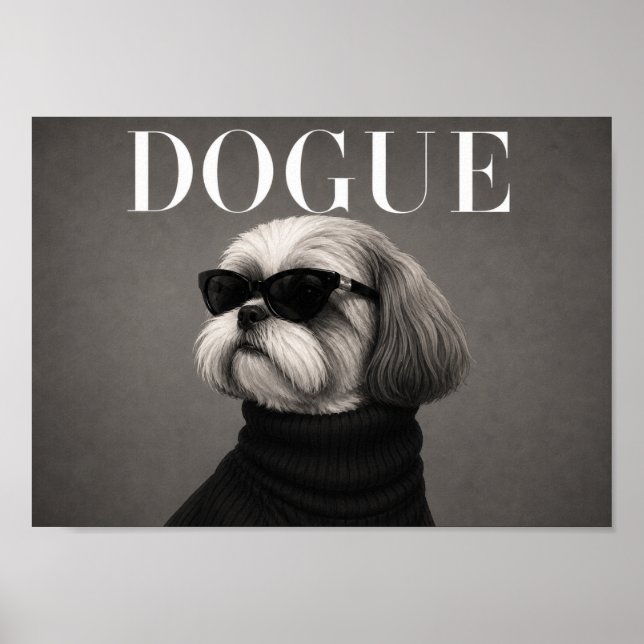 Shih Tzu Mode-Editorial-Hunde-Kunstprint Poster (Vorne)