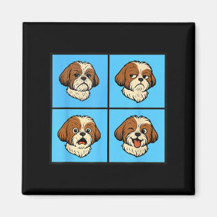 Shih Tzu Mood Attitude Halloween Gesichter Magnet