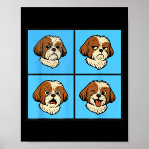 Shih Tzu Mood Attitude Halloween Gesichter Poster