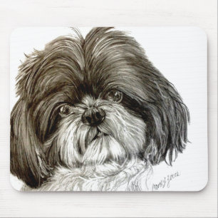 Shih Tzu mousepad, das Grafik durch Carol Zeock Mousepad