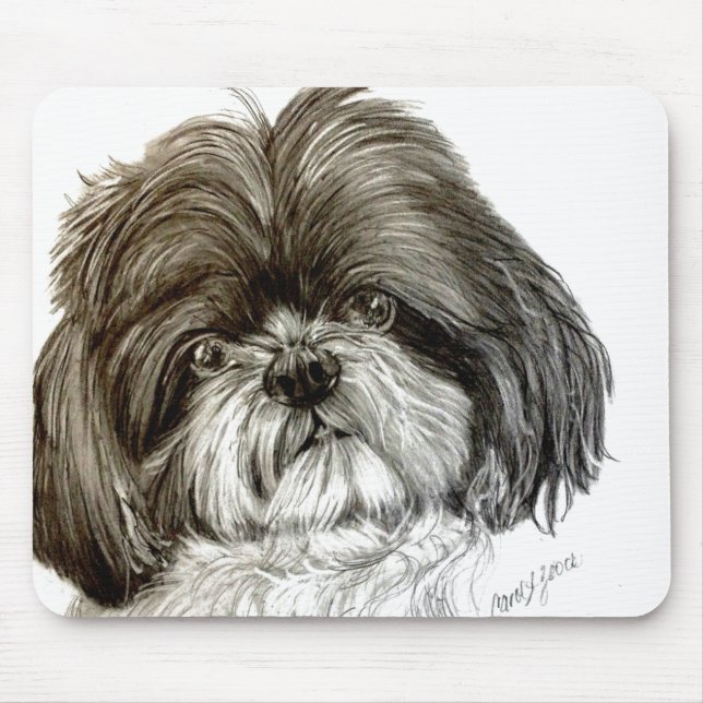 Shih Tzu mousepad, das Grafik durch Carol Zeock Mousepad (Vorne)