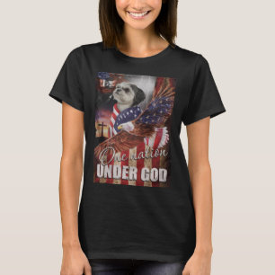 Shih Tzu One Nation unter Gottes Flagge Cross Shih T-Shirt