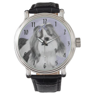 Shih Tzu Painting - Niedliche Original Dog Art Armbanduhr
