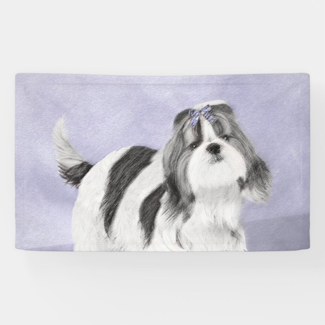 Shih Tzu Painting - Niedliche Original Dog Art Banner (Horizontal)