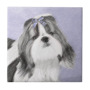 Shih Tzu Painting - Niedliche Original Dog Art Fliese