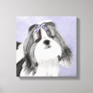 Shih Tzu Painting - Niedliche Original Dog Art Leinwanddruck