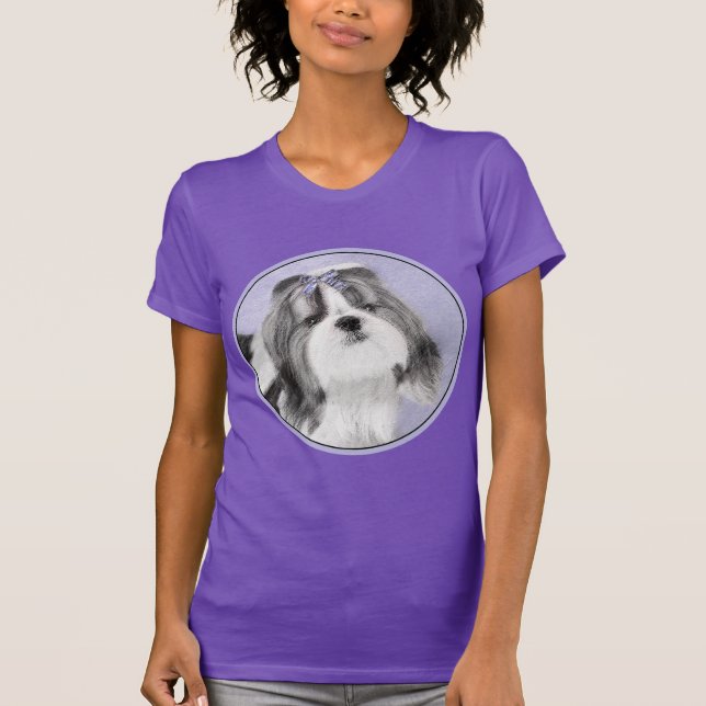 Shih Tzu Painting - Niedliche Original Dog Art T-Shirt (Vorderseite)