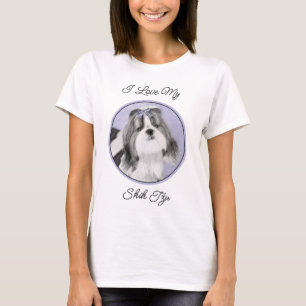 Shih Tzu Painting - Niedliche Original Dog Art T-Shirt