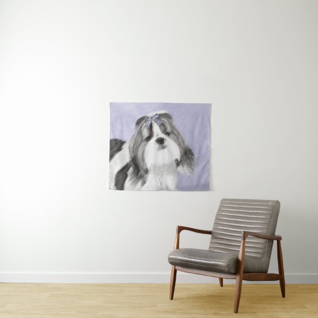 Shih Tzu Painting - Niedliche Original Dog Art Wandteppich (Beispiel (Horizontal))