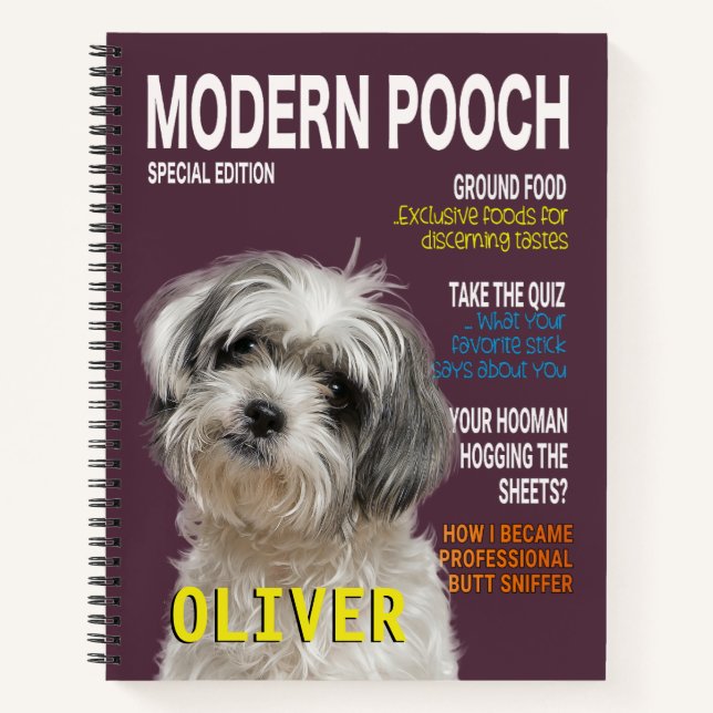Shih Tzu Parody Magazine Cover Notizbuch (Vorderseite)
