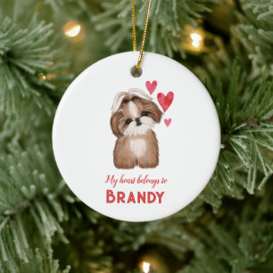 Shih Tzu Personalisiert mein Herz Keramik Ornament