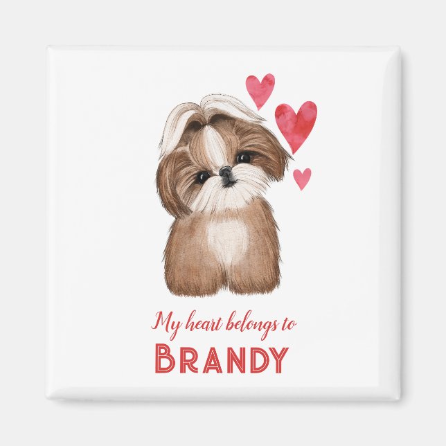 Shih Tzu Personalisiert mein Herz Magnet (Vorne)