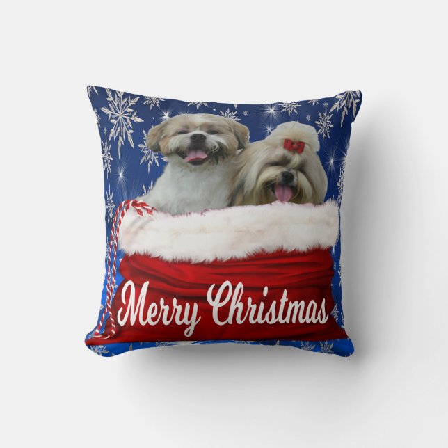 Shih tzu Pillow Christmas Kissen (Vorderseite)