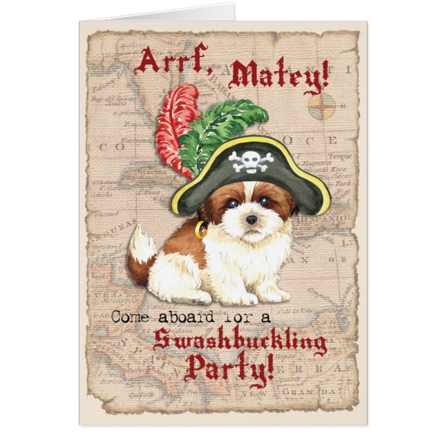 Shih Tzu Pirate Einladung (Vorne)