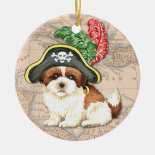 Shih Tzu Pirate Keramikornament