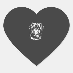 Shih Tzu-Porträt Minimalistische Bekleidung Herz-Aufkleber