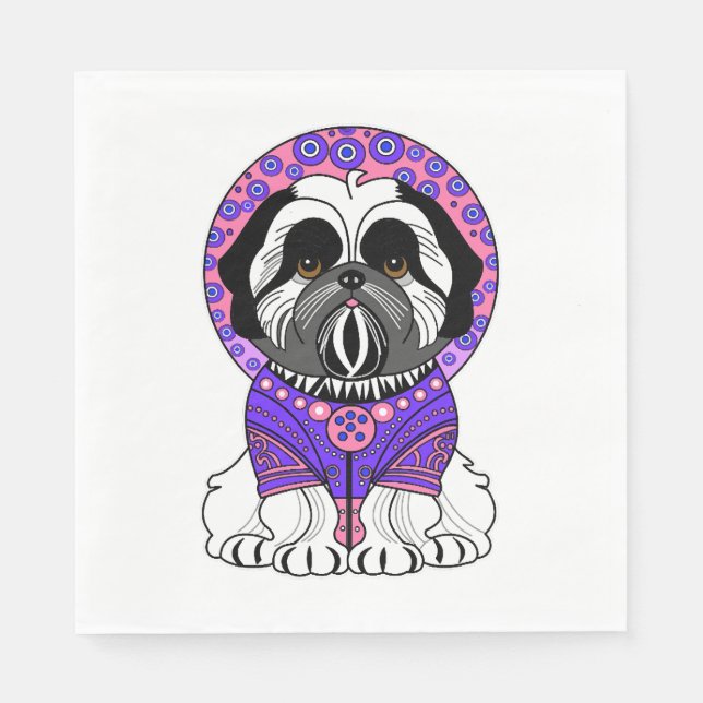 Shih Tzu Princess Serviette (Vorderseite)