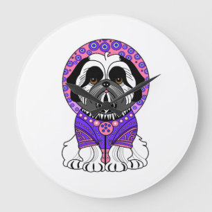 Shih Tzu Prinzessin Große Wanduhr