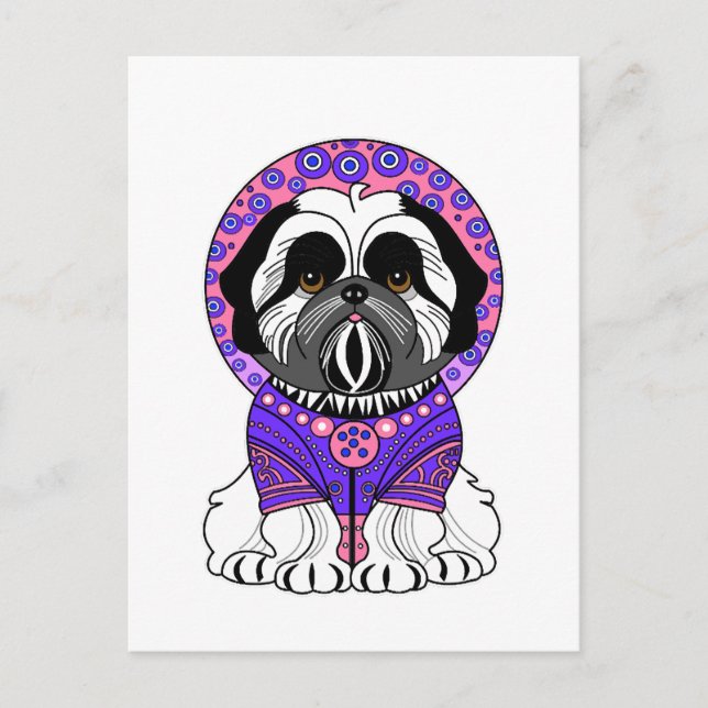 Shih Tzu Prinzessin Postkarte (Vorderseite)
