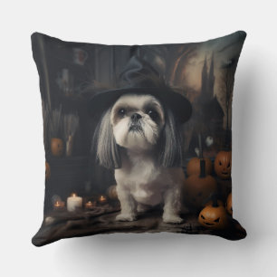 Shih Tzu Pumpkins Halloween Beängstigend Kissen