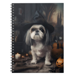 Shih Tzu Pumpkins Halloween Beängstigend Notizblock