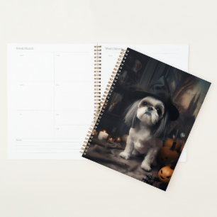 Shih Tzu Pumpkins Halloween Beängstigend Planer