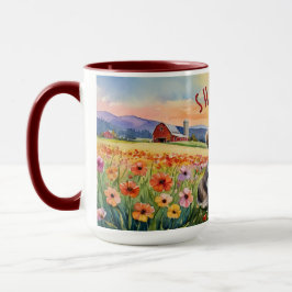 Shih Tzu Puppy Blume Field Combo Tasse