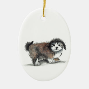 Shih tzu Puppy Dog, Haustier Keramik Ornament