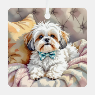 Shih tzu Puppy Dog Personalisierte Weihnachten Ornament Aus Metall
