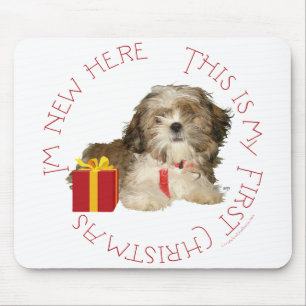 Shih Tzu Puppy First Christmas Mousepad