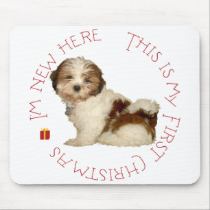 Shih Tzu Puppy First Christmas Mousepad