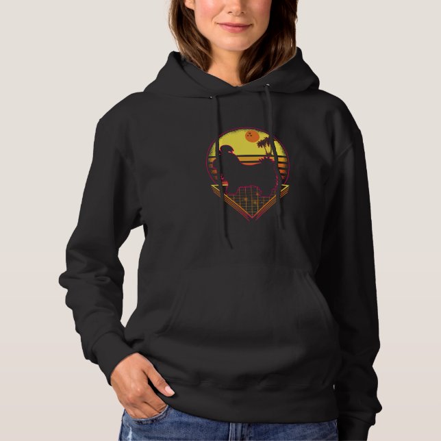 Shih Tzu Retro Sunset Vintage  Dog Hoodie (Vorderseite)