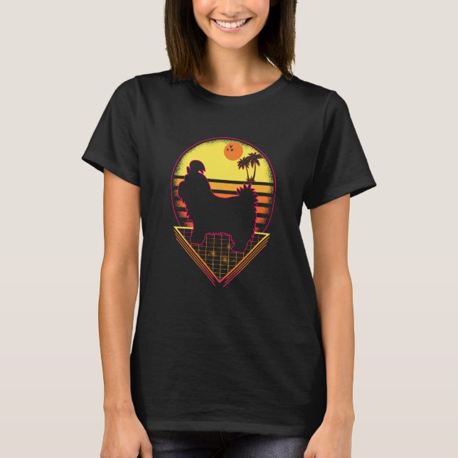 Shih Tzu Retro Sunset Vintage  Dog T-Shirt (Vorderseite)