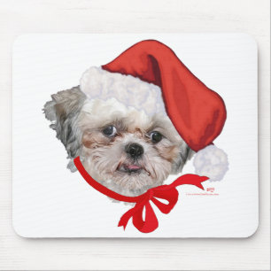 Shih Tzu Rettungshund Frohe Feiertage Mousepad