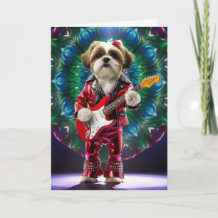 Shih Tzu Rock Star Card Karte