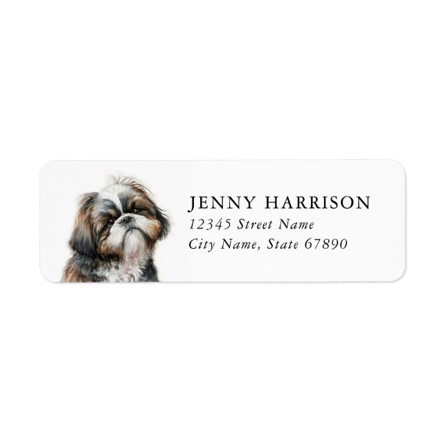 Shih Tzu Rücksendeadressetiketten (Vorne)