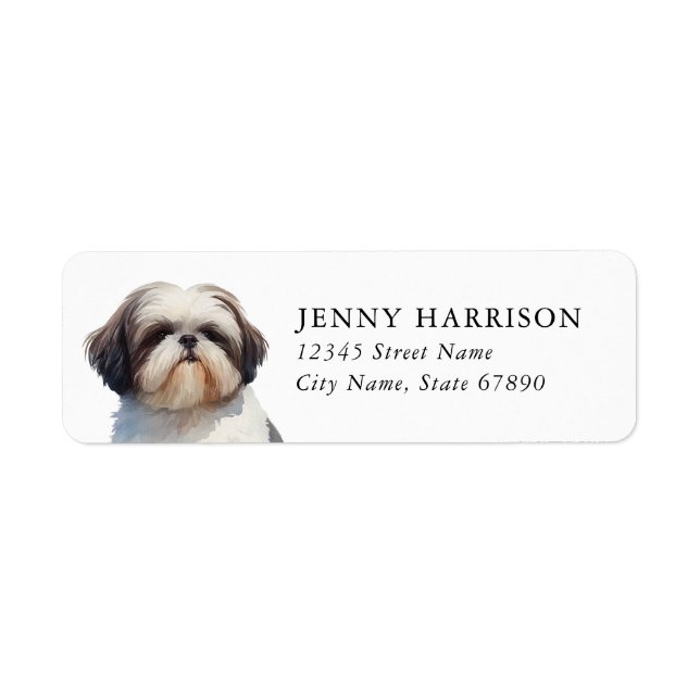 Shih Tzu Rücksendeadressetiketten (Vorne)