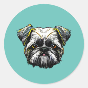 Shih Tzu Runder Aufkleber