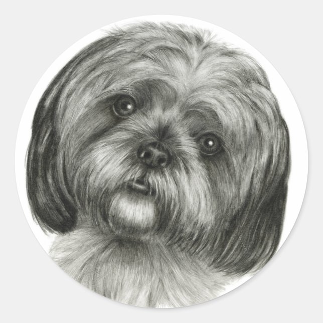 Shih Tzu Runder Aufkleber (Vorderseite)