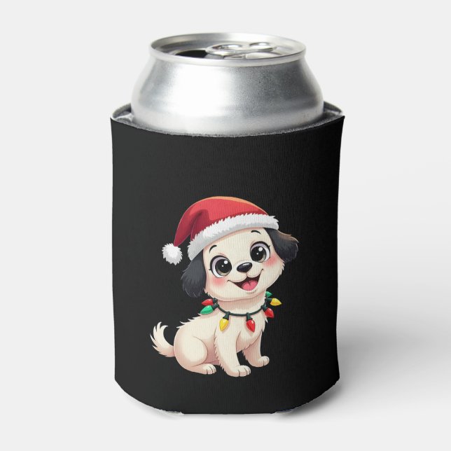 Shih Tzu Santa Christmas Tree Lights Xmas Dog Love Dosenkühler (Kanne Vorderseite)