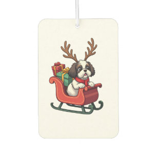 Shih Tzu Santas Schlittenfahrt Autolufterfrischer