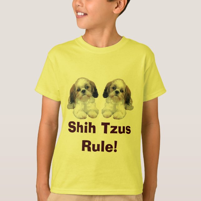 Shih Tzu scherzt T - Shirt-Welpen-Regel T-Shirt (Vorderseite)