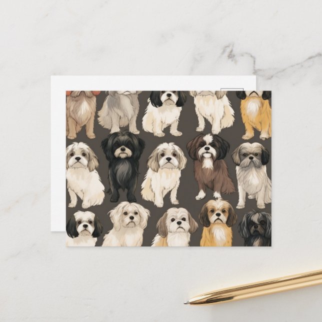Shih Tzu Serenity Card Postkarte (Vorderseite/Rückseite Beispiel)