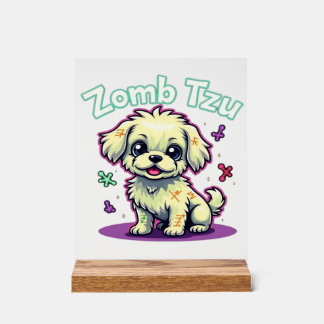 Shih Tzu Shihtzu Zombie Dog Halloween Oversized T- Acrylschild