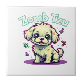 Shih Tzu Shihtzu Zombie Dog Halloween Oversized T- Fliese
