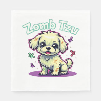 Shih Tzu Shihtzu Zombie Dog Halloween Oversized T- Serviette