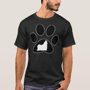 Shih Tzu Silhouette in Paw Print T-Shirt